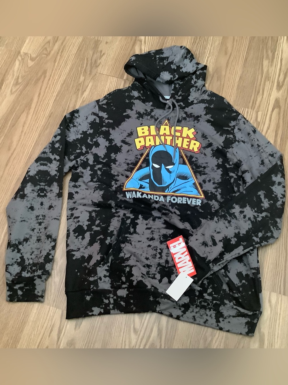 Marvel Black Panther Wakanda Forever Hoodie Sweatshirt Men’s XXL Tie-Dye NWT